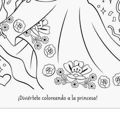 Granddaughter, You're a Princess Spanish-Language Card With Coloring Page