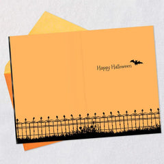 Pumpkin on Wrought Iron Fence Halloween Card