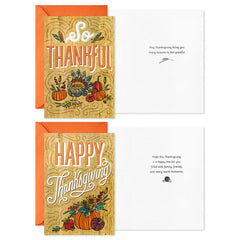 Rustic Wood Grain Designs Assorted Thanksgiving Cards, Pack of 16