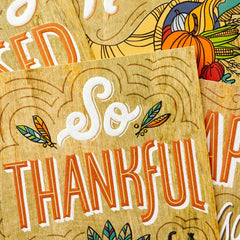Rustic Wood Grain Designs Assorted Thanksgiving Cards, Pack of 16