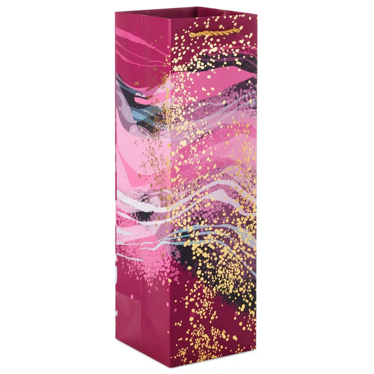 13" Marbled Purple Wine Gift Bag