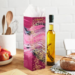 13" Marbled Purple Wine Gift Bag