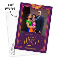 Rangoli Medallion Flat Diwali Photo Card