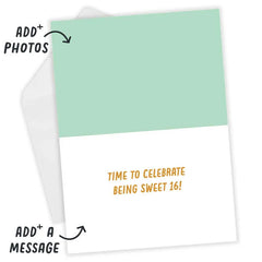 Queen of 16 Custom Birthday Card