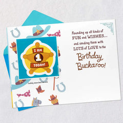 Round Up Some Fun First Birthday Card for Grandson With Decal