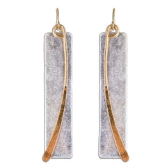 Rain Jewelry Bar and Arc Mixed Metal Drop Earrings