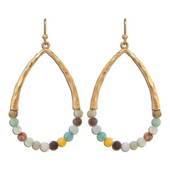 Rain Jewelry Beaded Teardrop Gold Metal Earrings