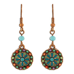 Rain Jewelry Blue Enamel Flower Drop Earrings