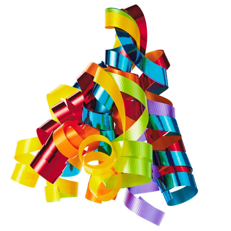 6 1/2" Rainbow Curly Ribbon Gift Bow