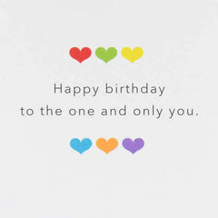 Rainbow Hearts Cake Quilled Paper Handmade Birthday Card
