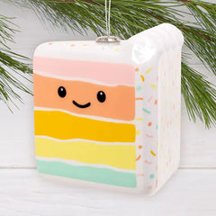 Rainbow Slice of Cake Shatterproof Hallmark Ornament
