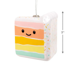 Rainbow Slice of Cake Shatterproof Hallmark Ornament