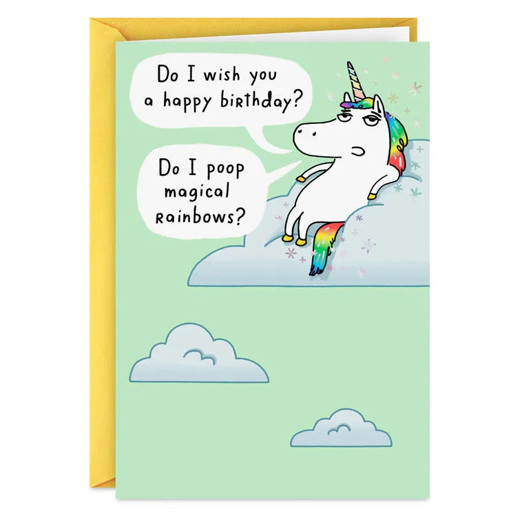 Unicorn You Magical Bastard Funny Birthday Card