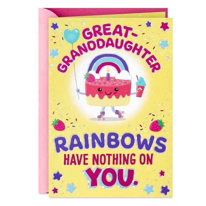 Rainbows Have Nothing on You Birthday Card for Great-Granddaughter