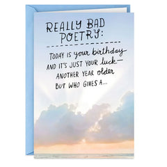 Really Bad Poetry Funny Birthday Card