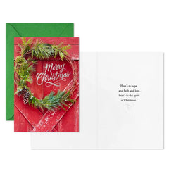 Rustic Red Barn Door Boxed Christmas Cards, Pack of 40