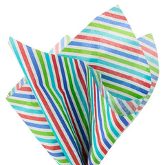 Colorful Diagonal Stripes Tissue Paper, 6 sheets