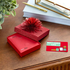 4.5" Red Glitter Gift Card Holder Box With Bow