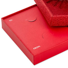 4.5" Red Glitter Gift Card Holder Box With Bow
