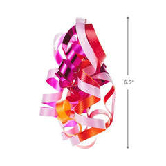 6 1/2" Red/Orange/Pink Curly Ribbon Gift Bow