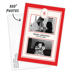 Merry Monogram Flat Christmas Photo Card