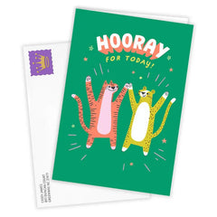Hooray for Today Silly Cats Custom Congratulations Card