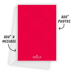 Simple Red and White Flat Christmas Photo Card