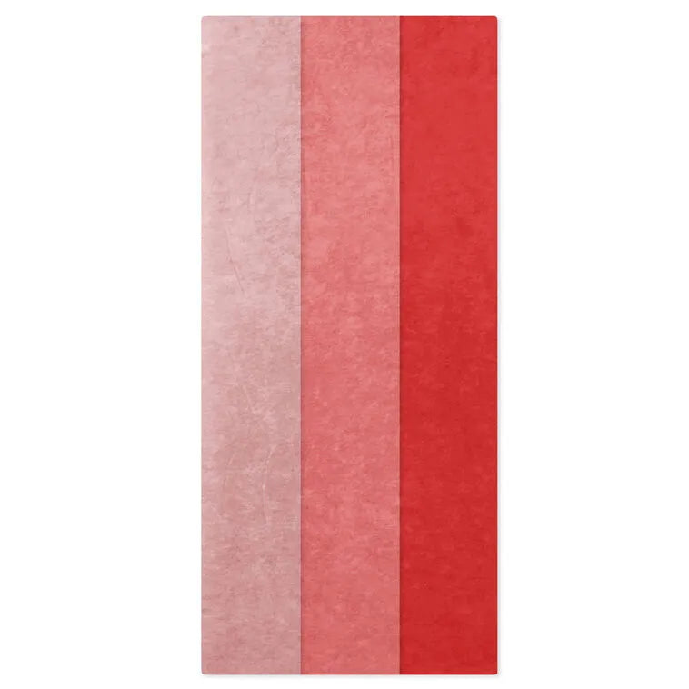 Solid Red-Orange/Coral/Pink 3-Pack Assortment Tissue Paper, 12 sheets