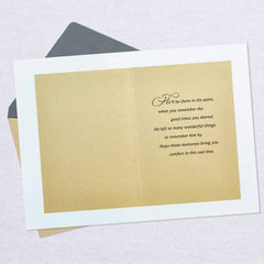 Remembering Him Gilded Leaves Sympathy Card