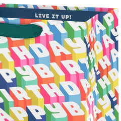 9.6" Colorful Happy Birthday Medium Gift Bag