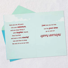 Love How You Live Your Adventure 90th Birthday Card