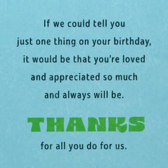 Love and Appreciation Birthday Card for Dad from All