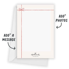 Ribbon Merry and Happy Flat Christmas Photo Card