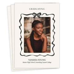 Ribbon and Bow Frame Graduation Announcement