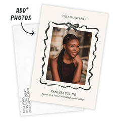 Ribbon and Bow Frame Graduation Announcement