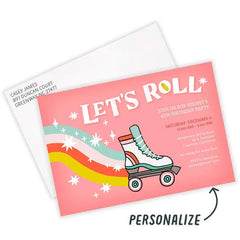 Let's Roll Roller Skates Party Invitation
