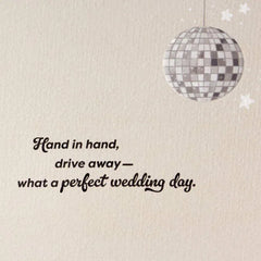 Just Married Roller Skating Bride and Groom Wedding Card