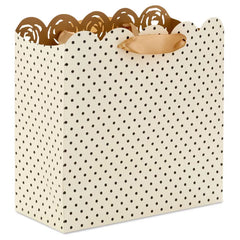 10.4" Cream Roses Laser-Cut Large Square Gift Bag With Tissue Paper