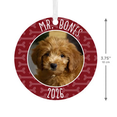 Pet Round Metal Personalized Ornament, Custom Photo and Text