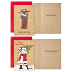 Rustic Kraft Boxed Christmas Cards Assortment, Pack of 36