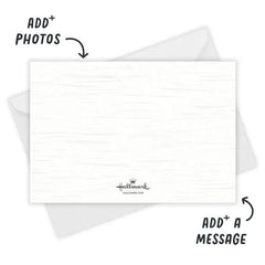 Rustic White and Black Flat Holiday Photo Card