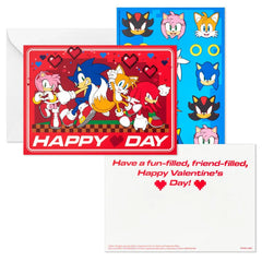 Sonic the Hedgehog Fun-Filled Kids Assorted Valentines With Sticker Sheets, Pack of 24