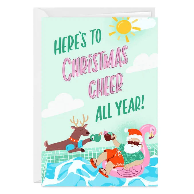 Poolside Holiday Custom Christmas in July Card