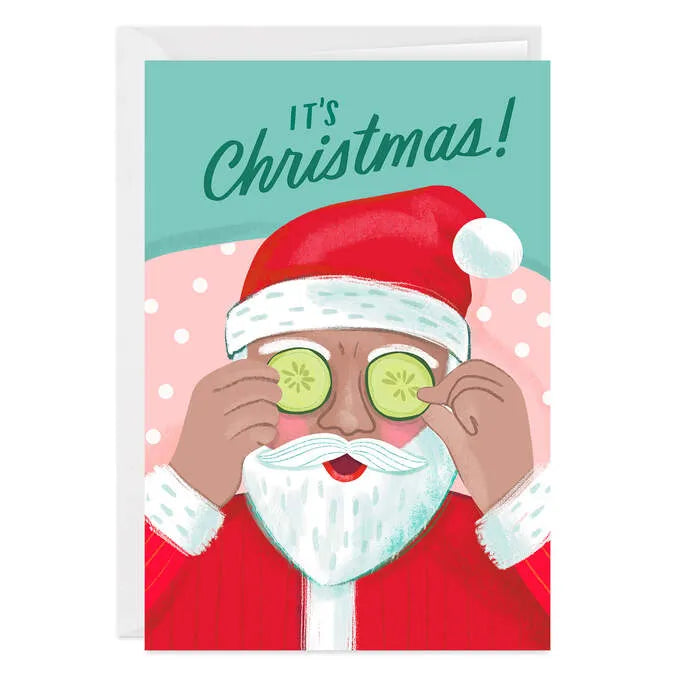 Santa Self-Care Funny Custom Christmas Card