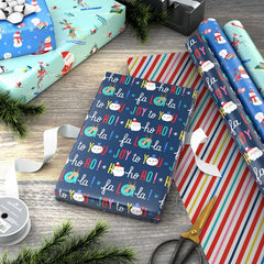 Santa and Friends 3-Pack Reversible Christmas Wrapping Paper, 120 sq. ft.