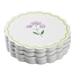 Floral Scalloped Coasters, Set of 4