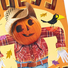 Pumpkin Butt Scarecrow Funny Musical Pop-Up Halloween Card