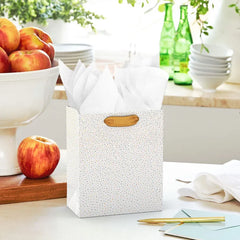 6.5" Gold Dots on Cream Small Gift Bag