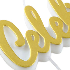 Gold Metallic "Celebrate" Birthday Candle