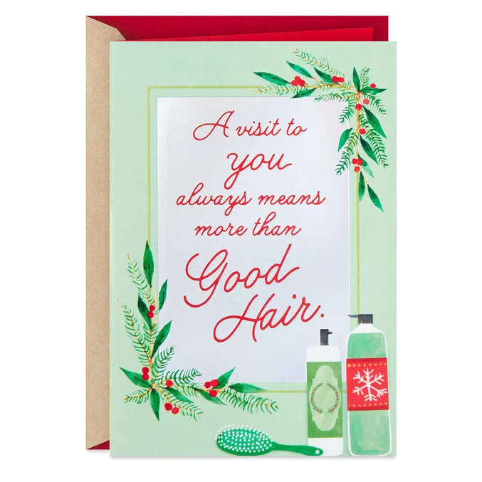 More Than Good Hair Holiday Card for Hairstylist